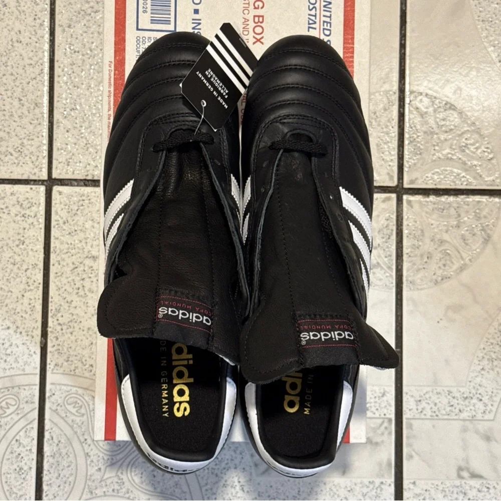 New Adidas Copa Mundial Leather Soccer Cleats Black White Men’s Sizes 015110 - Picture 11 of 14